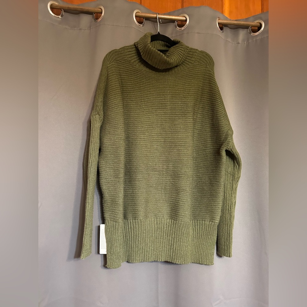 Olive Green Turtleneck Sweater